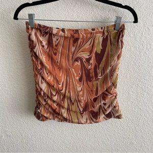 NWT Urban Outfitters Ruched Mesh Mini Skirt